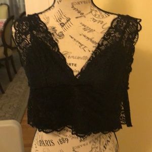 SZ S BEBE SEXY WORN ONCE BLACK LACE TOP